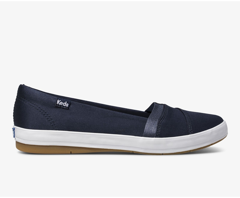 Keds Slip Ons Navy - Carmel - Womens GWOBVI-239